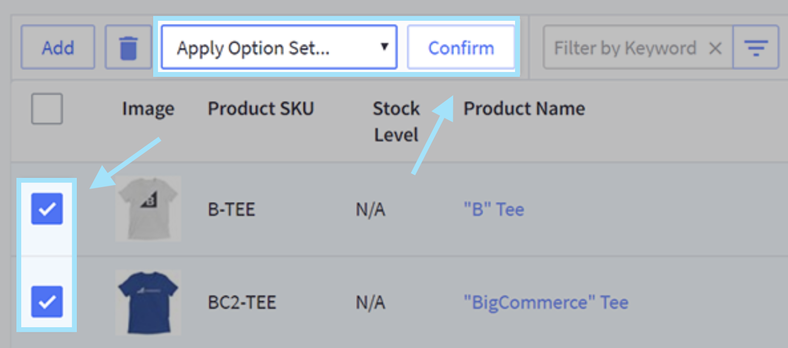 Apply an Option set to a Single item